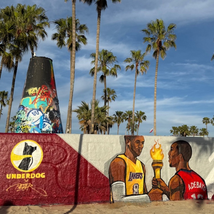 九游在线登录-81分先生和83分先生的传承?洛杉矶当地壁画致敬科比&阿德巴约